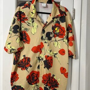 Nike Dri Fit Red and Black Floral Men's Shirt xl